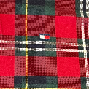 Vtg 80s 90s TOMMY HILFIGER PLAID SHORT SLEEVE POLO SHIRT - Men's sz XL‎